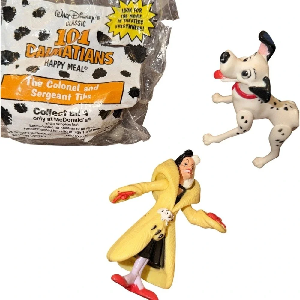 McDonalds Disney 101 Dalmatians Toy Lot Of 3 Pongo Lucky Cruella Deville 1991